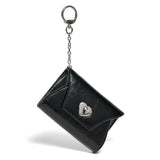 Heart Lock Keyring Multi Pouch Card Wallet Black