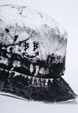 BBD Smoke Painted Custom Denim Bucket Hat (White)