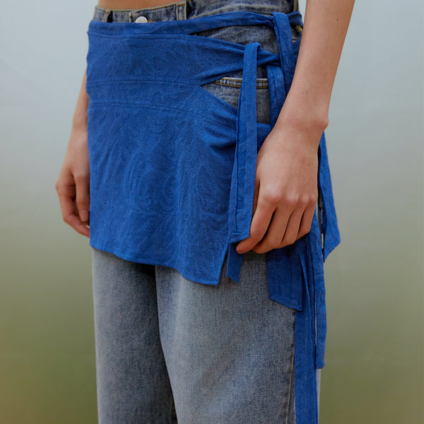 Jacquard Wrap Skirt (BLUE)