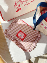 cherry & cereja Frill pouch bag check pattern cross bag