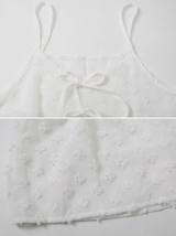 Flower Embroidery Ribbon Layered Bustier Blouse (2color)