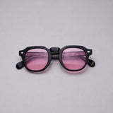 Vatic Vintage Optical Soto Black 8mm Bordeaux wine red lens with French crown thick-cut acetate frame