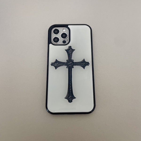 [MADE] cross epoxy phone case (white)