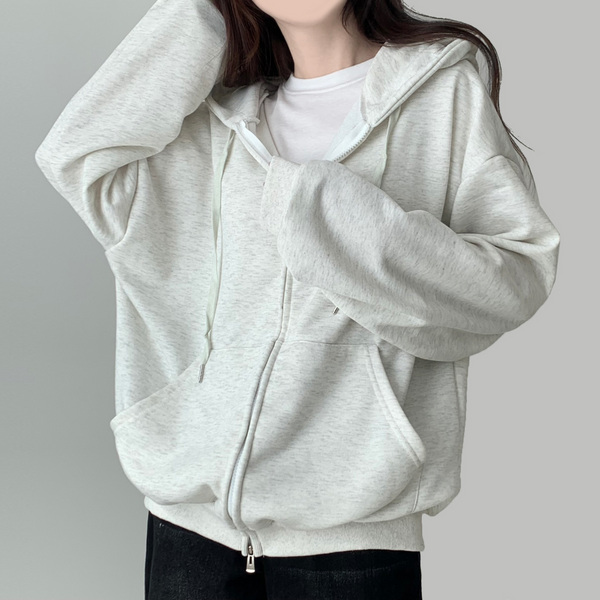 New Bee Oversized Fit Hooded Zip Up