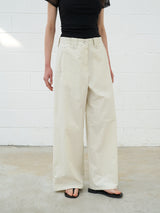 Section Line Wide Pants Cream