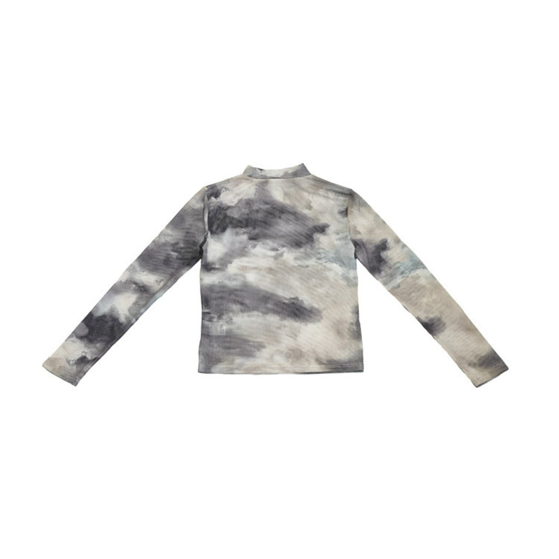 marble high neck sheer tops