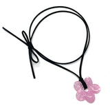 Acrylic Flower Necklace [Pink]