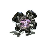 Pink cubic flower ring