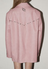 stud leather jacket - pink