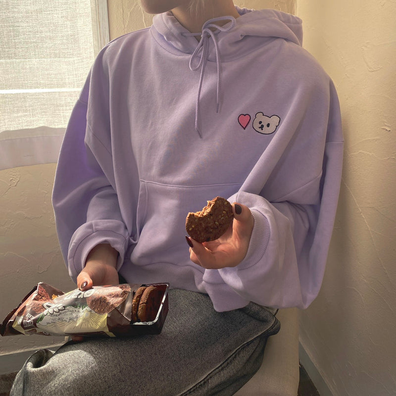 heart muffin short hoodie