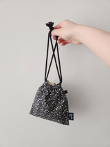 terazzo flat string pouch bag - black M