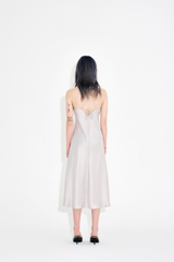 Bias-Cut Acetate Drift Slit Dress - Ivory