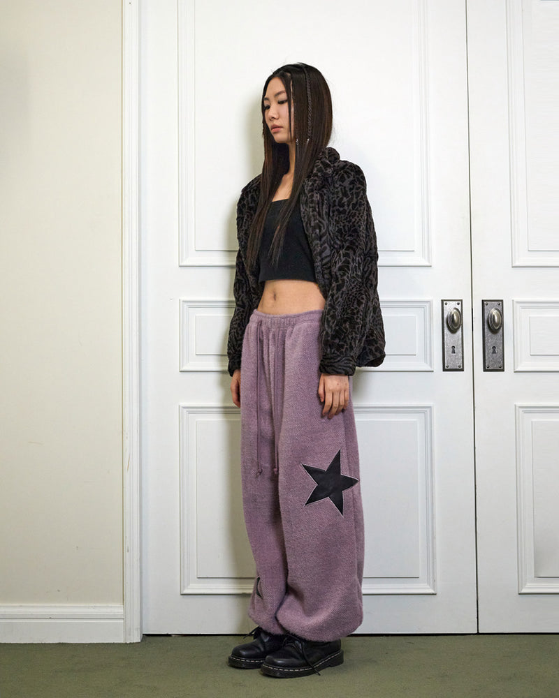 STAR patched pants / grape