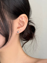 [4 set] minimal heart earrings set