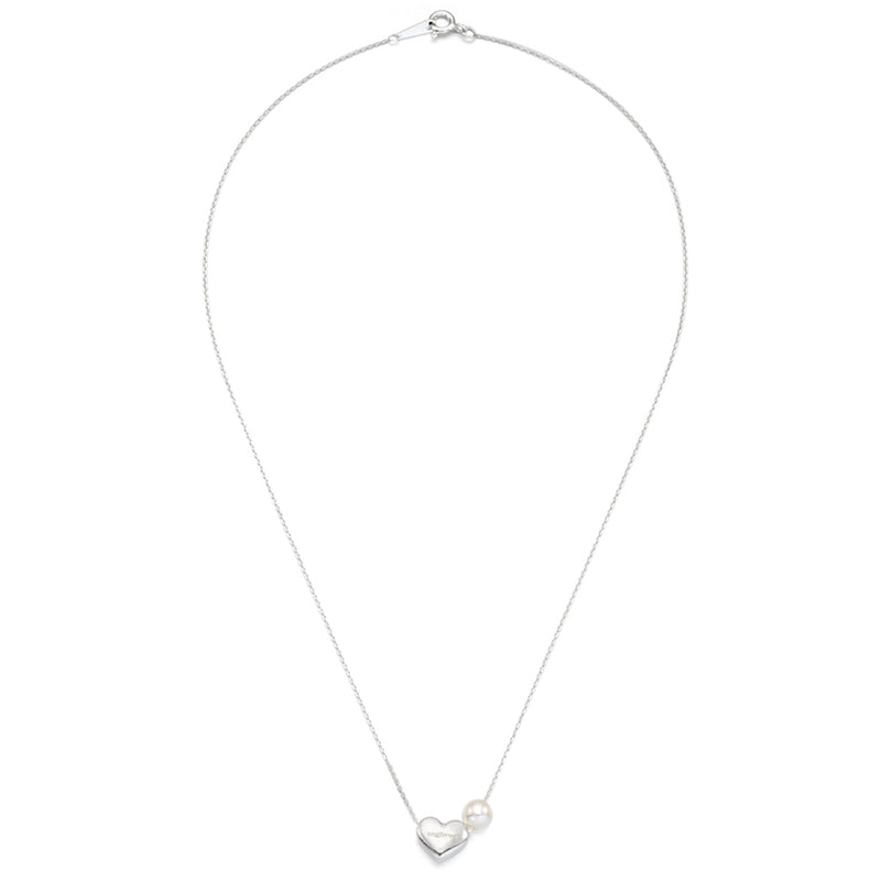 lovers heart pearl necklace