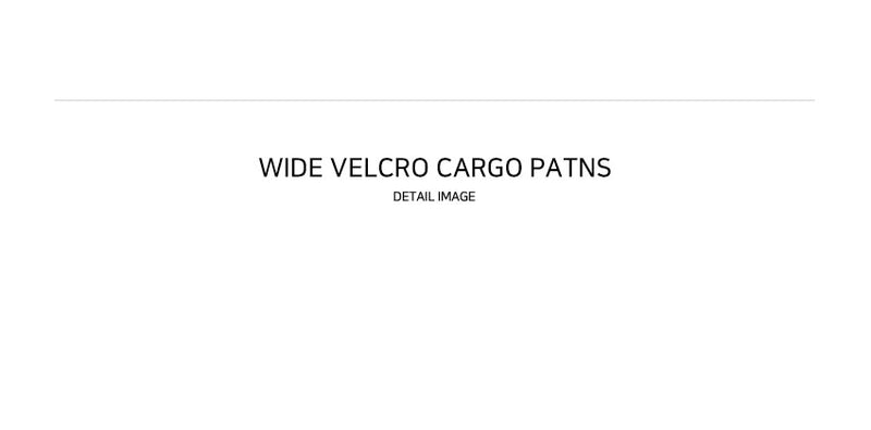 wide velcro cargo pants white