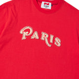 [COLLECTION LINE] PEARL LOGO HEAVY WEIGHT GARMENT COTTON T-SHIRT RED
