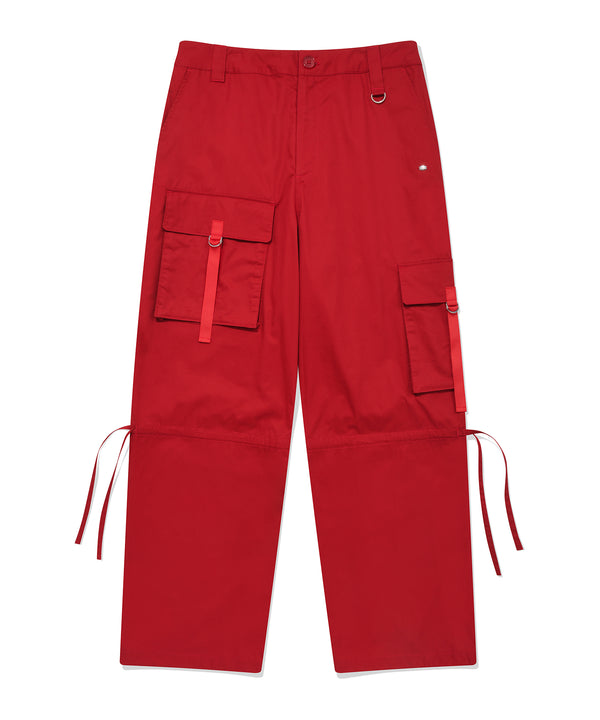 FLAP-POCKET CARGO PANTS RED