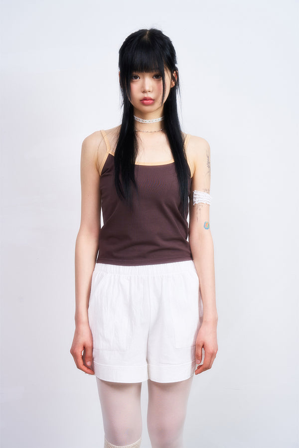 Wendy color binding sleeveless top