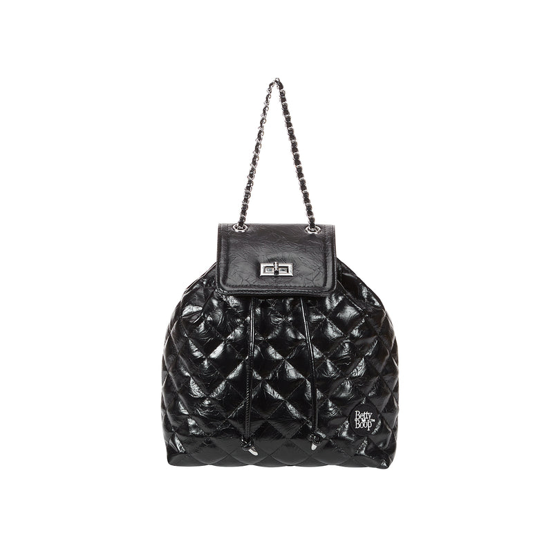 [BettyBoop] Quilting Chain Backpack_Black