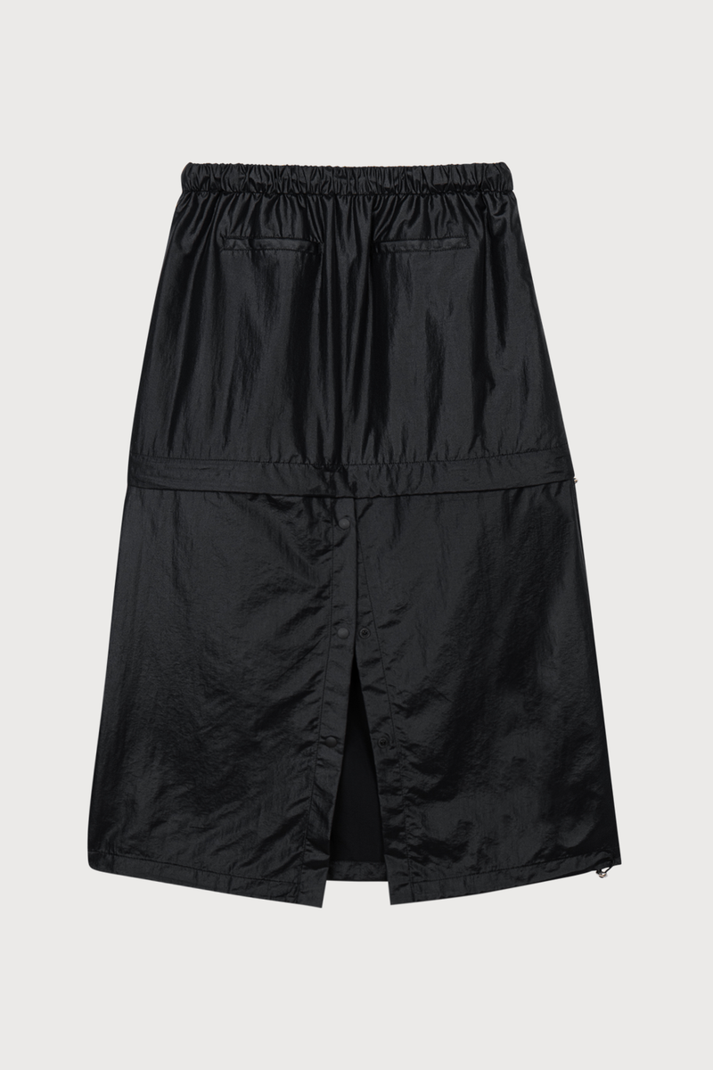Glossy Twin  Maxi Skirt Black