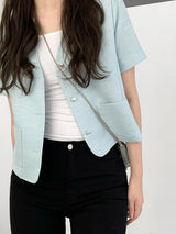 Aurora Tweed Short-Sleeved Jacket (2 colors)
