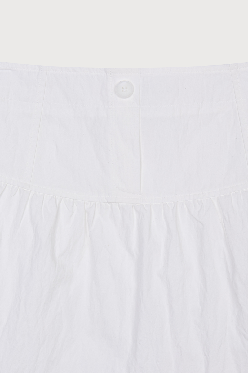 Cotton Ballon Mini Skirt Ivory
