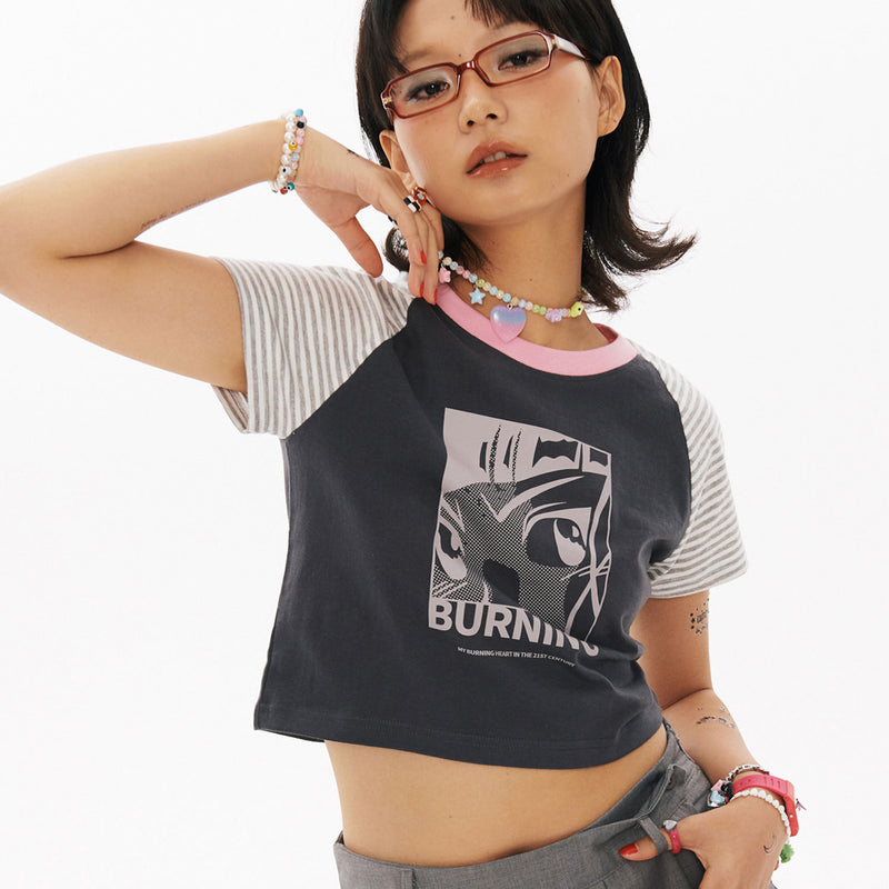 GIRL Raglan Crop T-shirt [2Color]