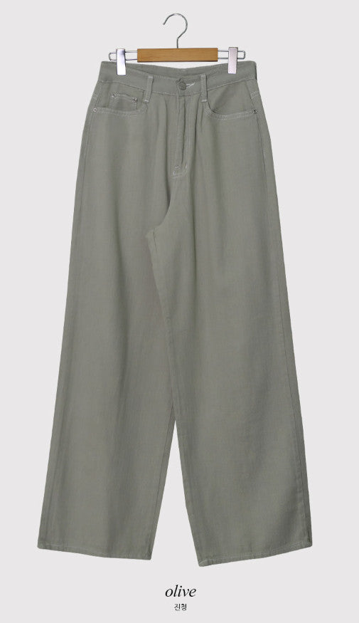 Summer Ivory Loose Cotton Wide Pants (3color)