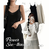 Flower see-through layered sleeveless dress