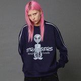 3D silver alien overfit track sweatshirt