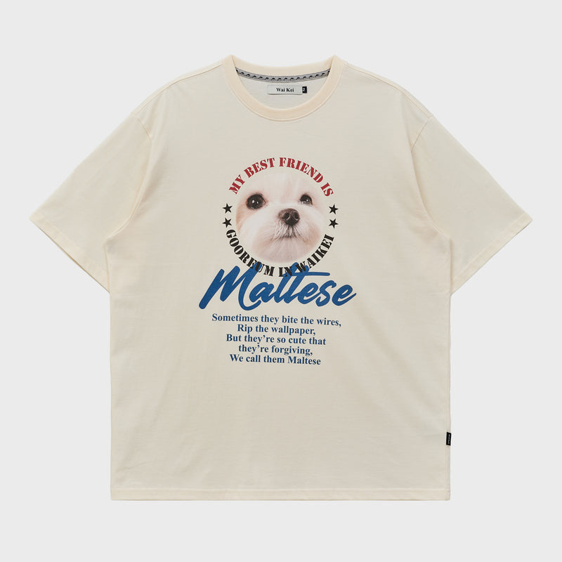 Maltese ZOOM IN half sleeve T-shirt
