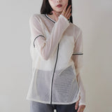line mesh pullover