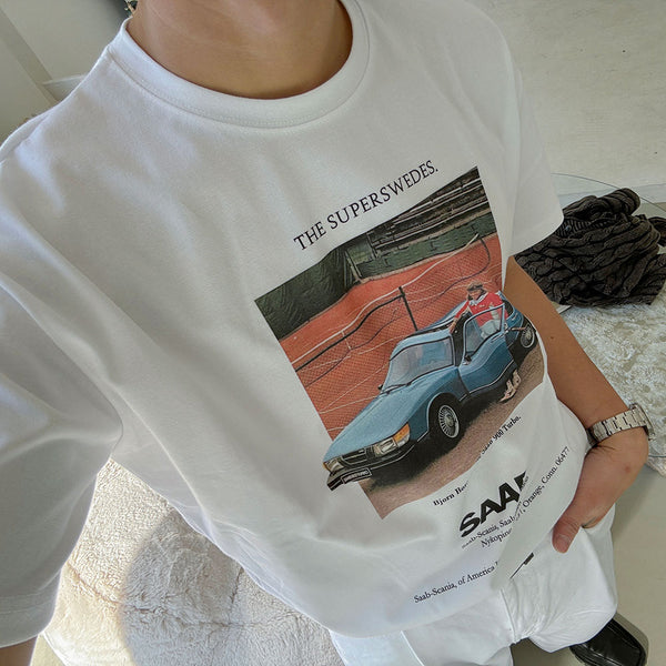 ASCLO Saab Car Print Short Sleeve T Shirt (2color)