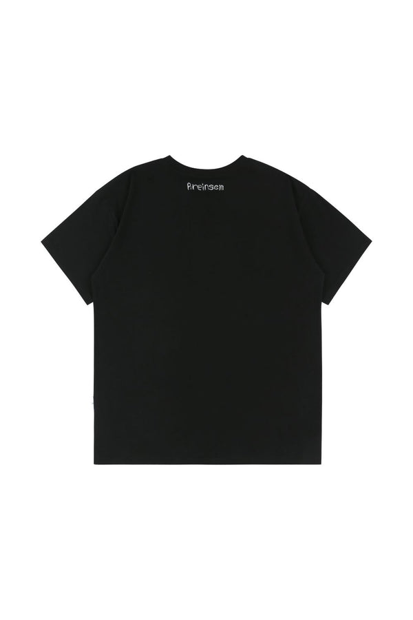 Black doodle reinsein short sleeve t-shirts