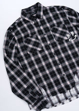 BBD クラシックスマイルロゴレイヤードチェックシャツ (Black)