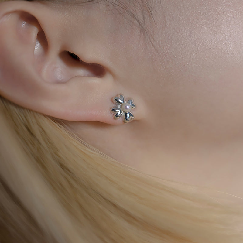 heart clover earring