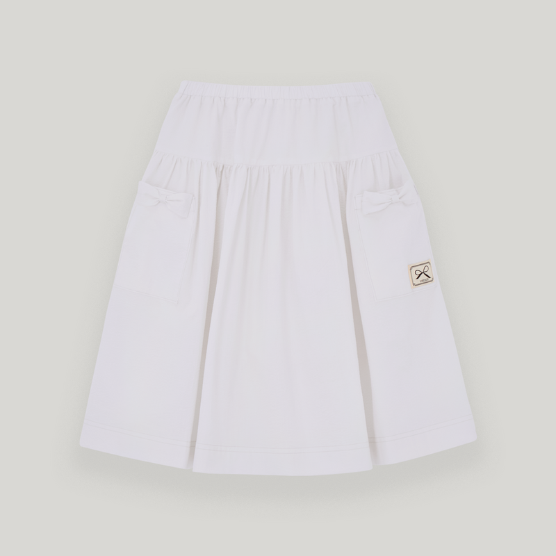 ホワイトシアサッカーポケットスカート
