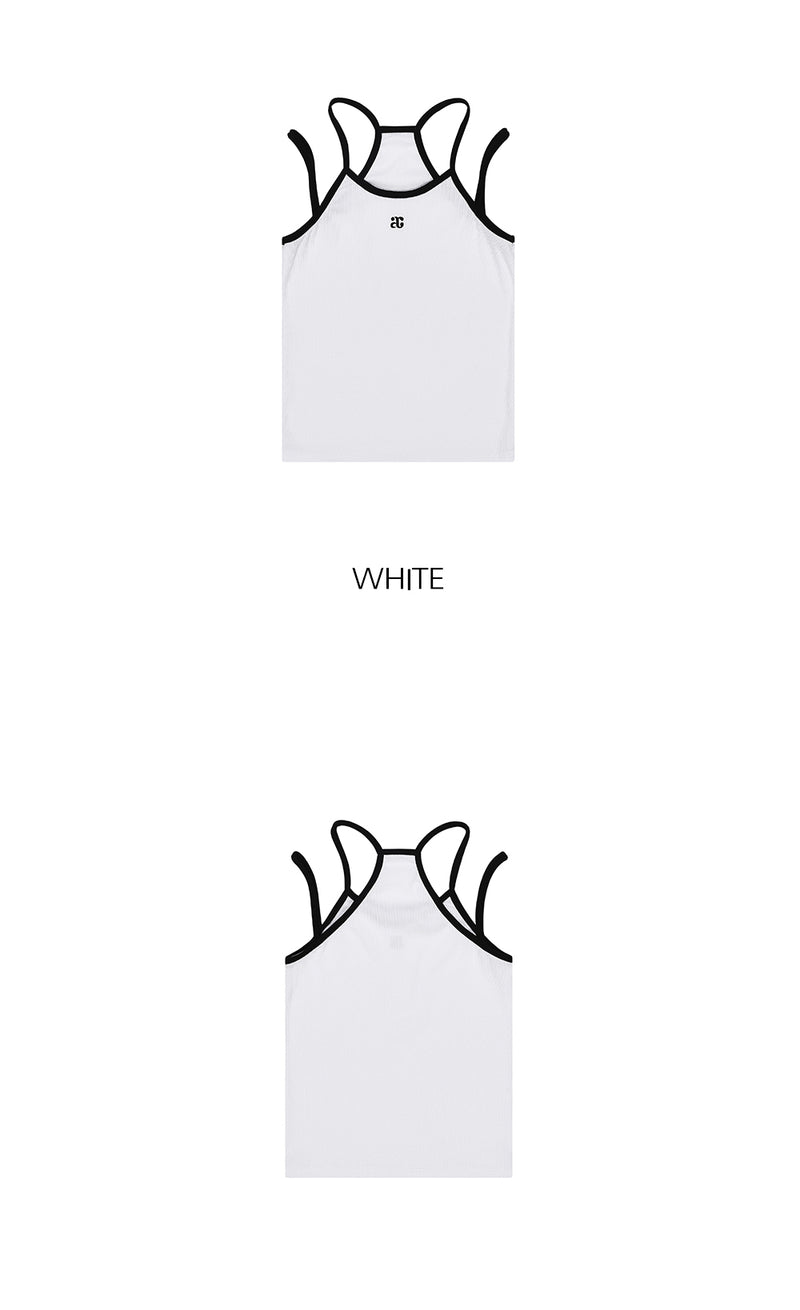Logo Double Strap Sleeveless White