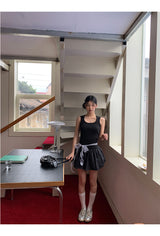 French black banding A-line skirt