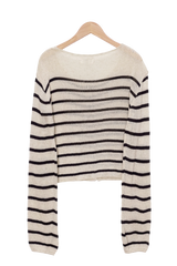Marine Summer Linen Stripe Knit Cardigan (2 colors)