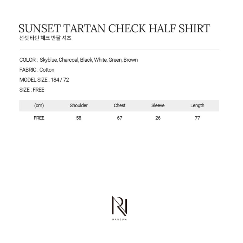 SUNSET TARTAN CHECK HALF SHIRT