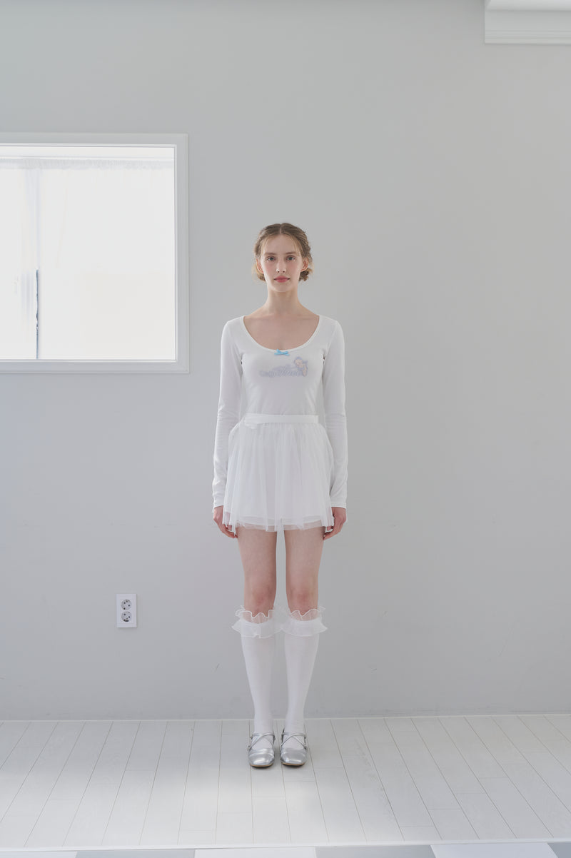 Ballerina Tutu Ribbon Skirt - White