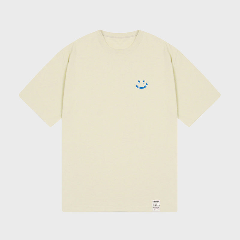 [UNISEX] SKY Cloud Drawing Smile Short Sleeve T-shirt