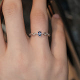 Tiny blue sapphire ring