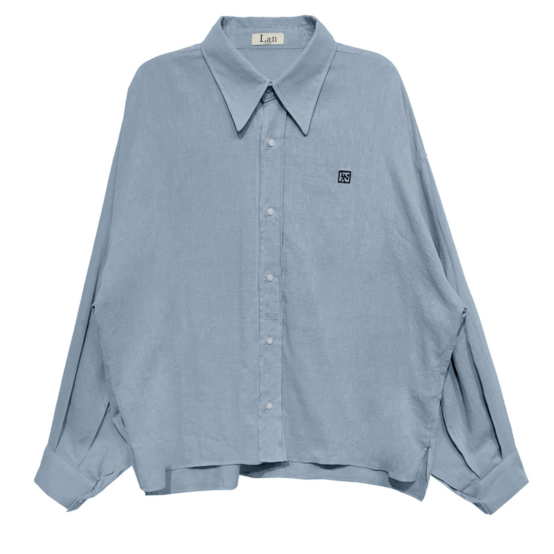 [MADE] ビッグカラーバルーンリネンシャツ (4 color)