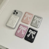 long ribbon MagSafe card case + Magsafe phone case [pink]
