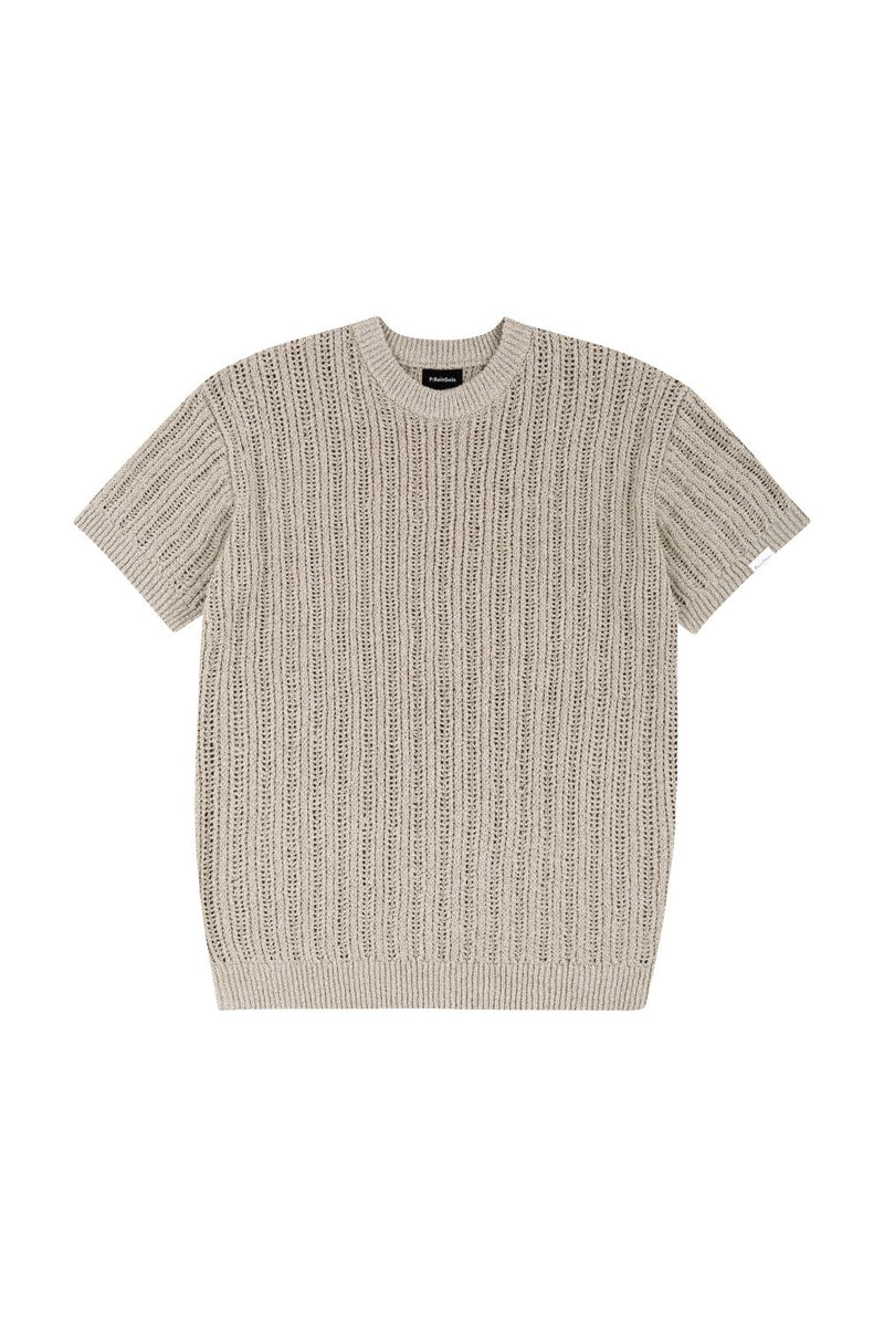 Boucle knit short sleev t-shirts