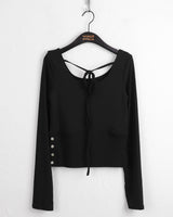 [MADE] Sint Strap Coloring Button Slit Cooling Long Sleeve T-Shirt