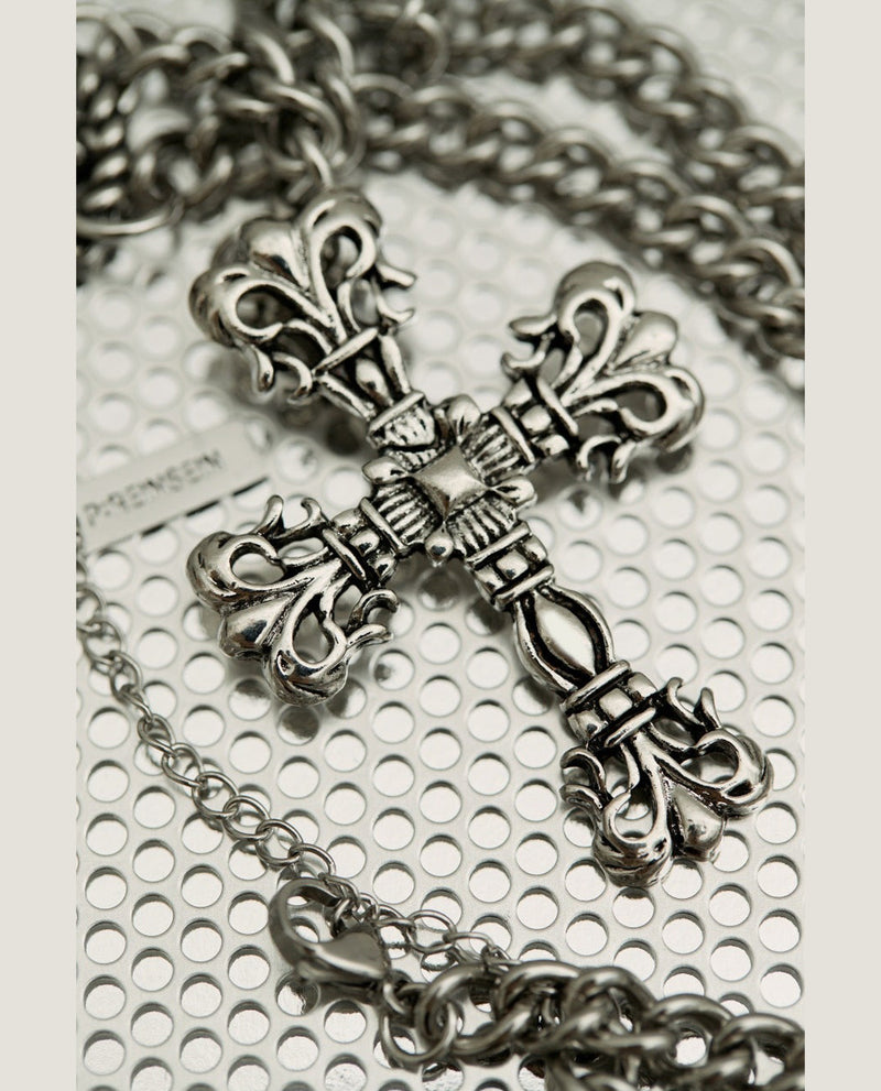 ボールドチェーンクロスネックレス / Bold Chain Cross Necklace